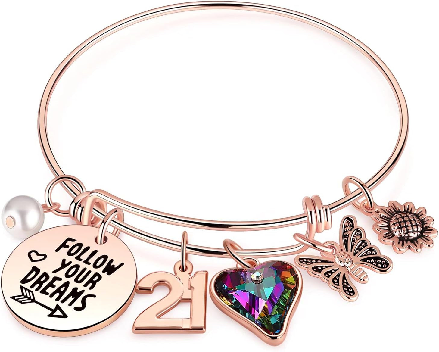 Ursteel Birthday Gifts for Women Girls Bracelet, Birthday Charm Bracelets 10Th 20Th 30Th 40Th 50Th 60Th 70Th 80Th 90Th Birthday Gift for Daughter, Sister, Friend, Teen Girls, Mom, Grandma