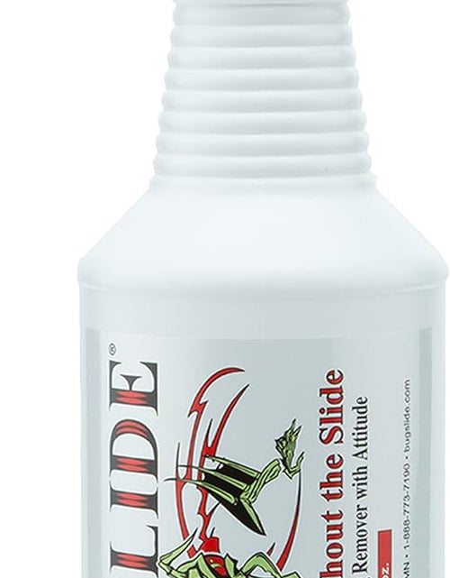 Load image into Gallery viewer, Bugslide Bug Remover – All Purpose Car Cleaner &amp; Detailer Spray, for Vehicle Interior &amp; Exterior Use, Shines, Degreases, Polishes, Wipes Away Bugs on Plastic, Metal,Glass, Windows, Mirrors, 32 Oz
