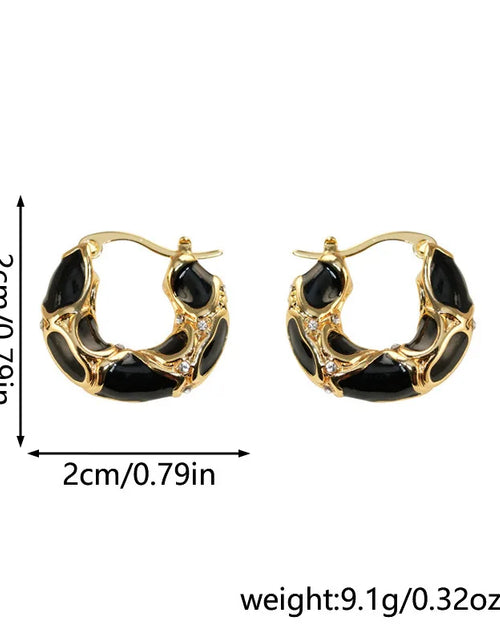 Load image into Gallery viewer, French Retro Enamel Leopard Print U-Shaped Ear Buckle Women Temperament Earrings Party and Daily Wear Fashion Jewelry
