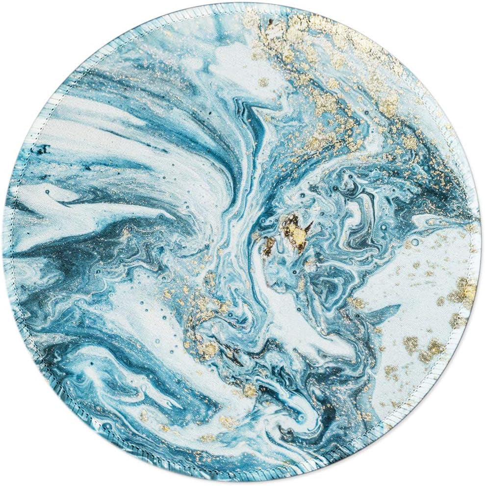 BOSOBO Mouse Pad, Square Anti-Slip Rubber Gaming Mousepad, Premium-Textured & Waterproof Mouse Mat with Stitched Edges, Cute Office Mouse Pads for Women Men Laptop, 10" X 8", Abstract Art Stones
