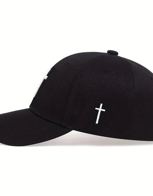 Load image into Gallery viewer, Unisex Cross Embroidery Snapback Baseball Caps Spring and Autumn Outdoor Adjustable Casual Hats Sunscreen Hat
