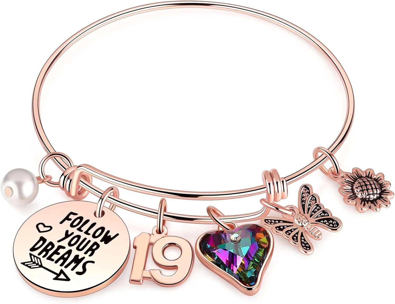 Ursteel Birthday Gifts for Women Girls Bracelet, Birthday Charm Bracelets 10Th 20Th 30Th 40Th 50Th 60Th 70Th 80Th 90Th Birthday Gift for Daughter, Sister, Friend, Teen Girls, Mom, Grandma