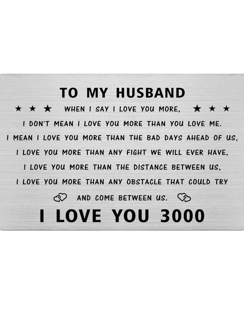 Load image into Gallery viewer, to My Husband Wallet Card, I Love You Gifts for Him Husband, Husband Birthday Card from Wife, Valentines, Fathers Day
