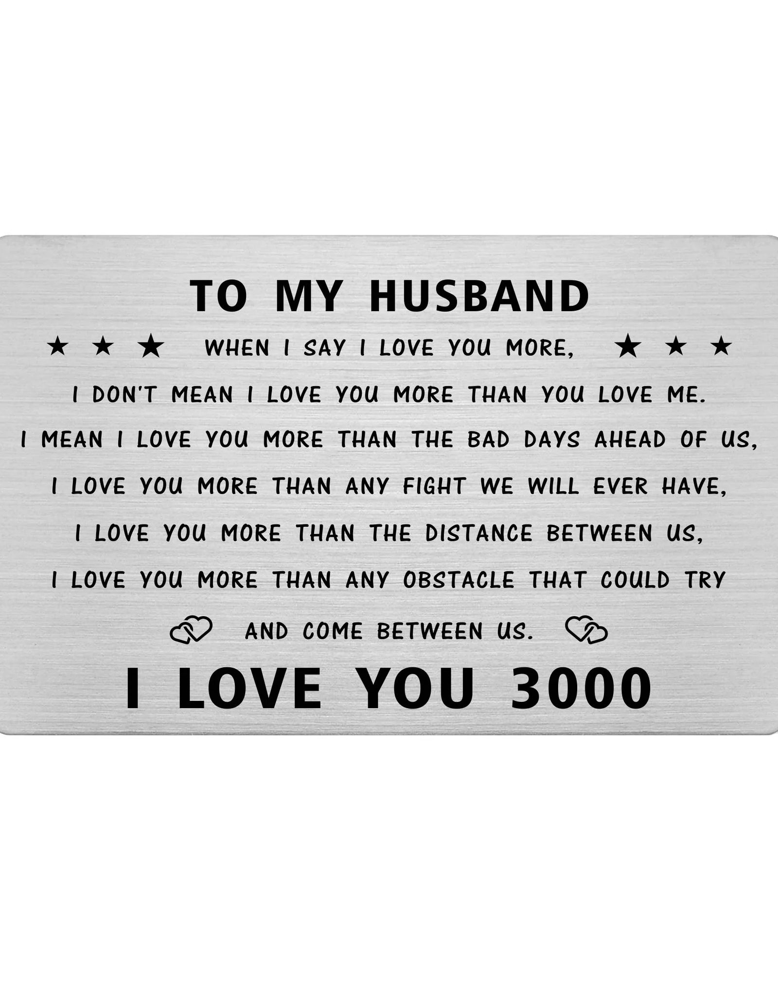 to My Husband Wallet Card, I Love You Gifts for Him Husband, Husband Birthday Card from Wife, Valentines, Fathers Day