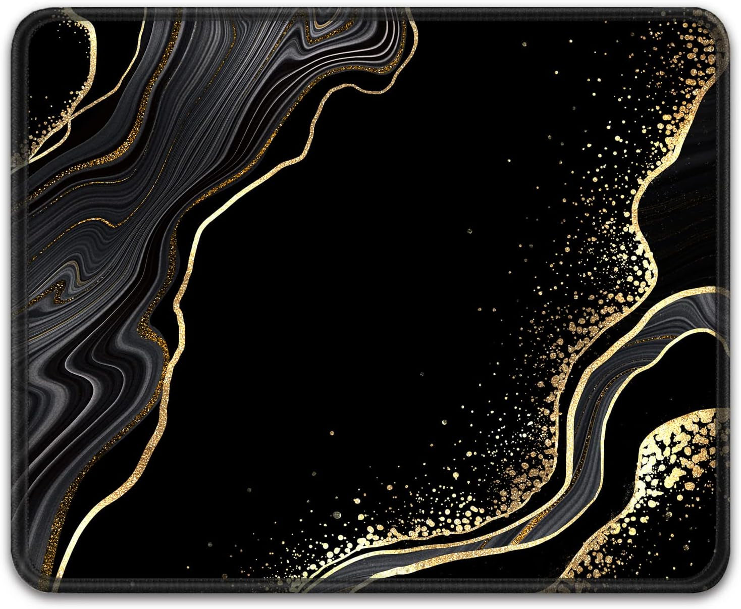 BOSOBO Mouse Pad, Square Anti-Slip Rubber Gaming Mousepad, Premium-Textured & Waterproof Mouse Mat with Stitched Edges, Cute Office Mouse Pads for Women Men Laptop, 10" X 8", Abstract Art Stones