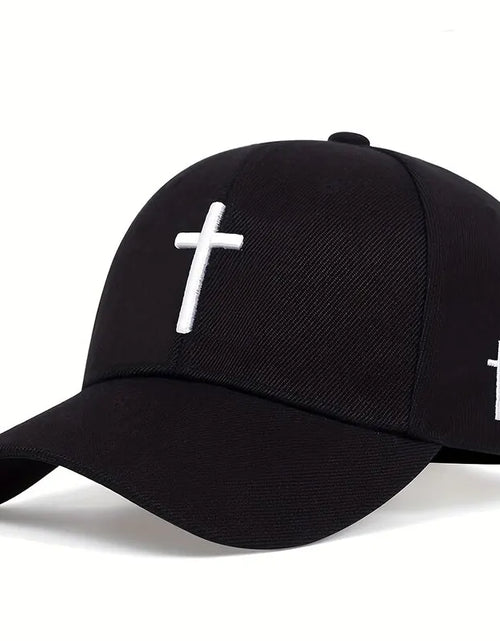 Load image into Gallery viewer, Unisex Cross Embroidery Snapback Baseball Caps Spring and Autumn Outdoor Adjustable Casual Hats Sunscreen Hat
