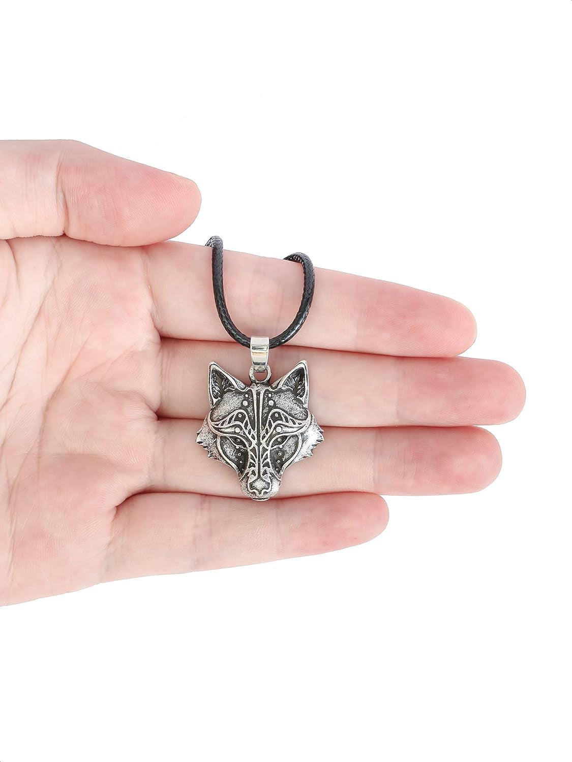 HAQUIL Wolf Necklace, Viking Wolf Head Pendant, Wolf Necklace Collection, Wolf Jewelry Gift for Men and Women