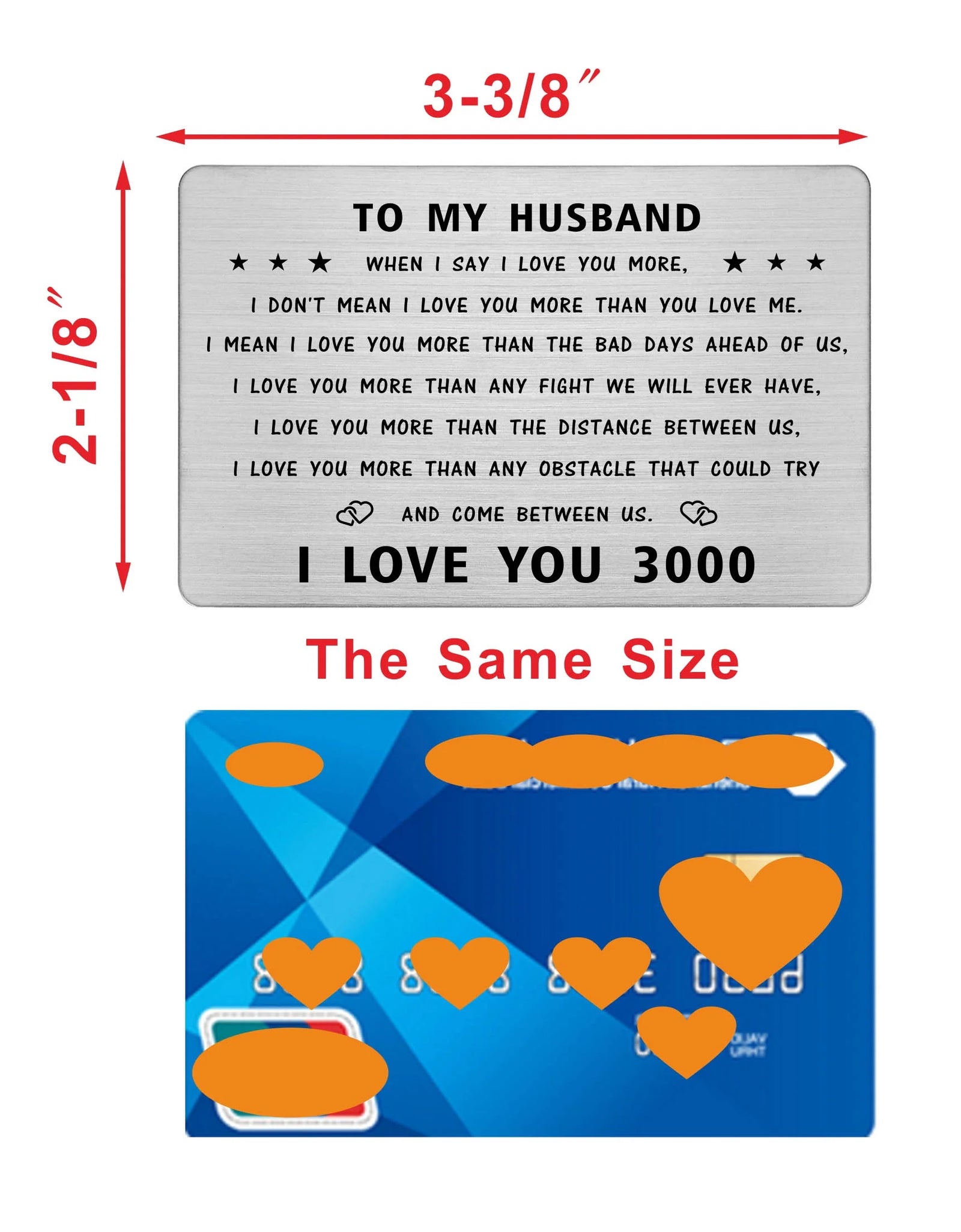 to My Husband Wallet Card, I Love You Gifts for Him Husband, Husband Birthday Card from Wife, Valentines, Fathers Day