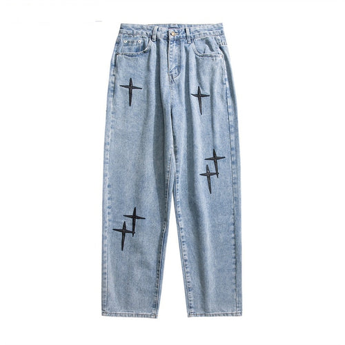 Load image into Gallery viewer, Embroidered Jeans Men&#39;s Straight Loose
