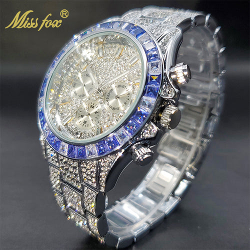 Load image into Gallery viewer, Luxury Gold Men&#39;s Watch Waterproof Stainless Steel Iced Bracelet
