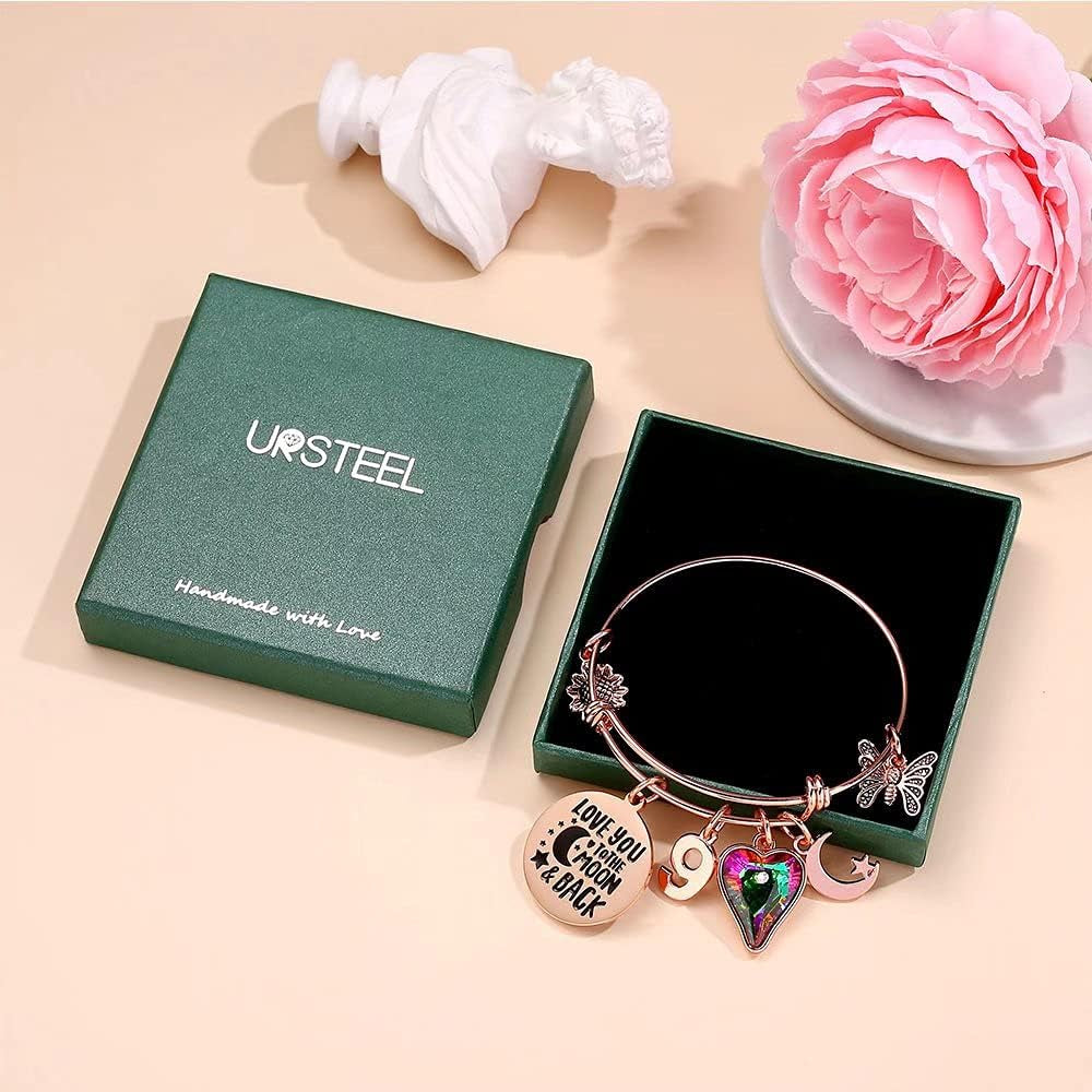 Ursteel Birthday Gifts for Women Girls Bracelet, Birthday Charm Bracelets 10Th 20Th 30Th 40Th 50Th 60Th 70Th 80Th 90Th Birthday Gift for Daughter, Sister, Friend, Teen Girls, Mom, Grandma