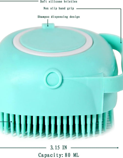 Load image into Gallery viewer, Dog Bath Brush, Pet Massage Brush Shampoo Dispenser, Soft Silicone Brush Rubber Bristle for Dogs and Cats Shower Grooming
