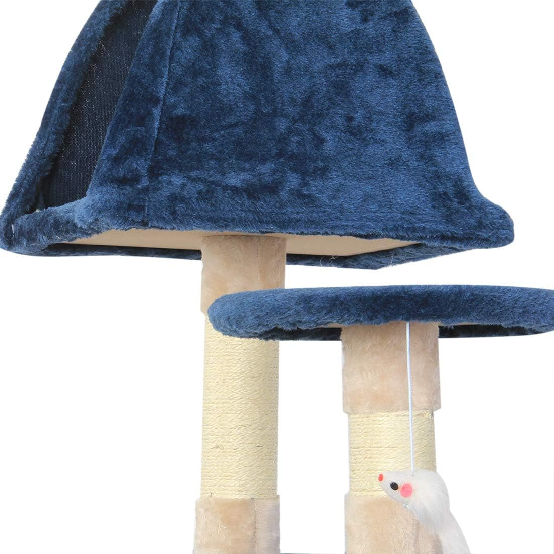 CUPETS Cat Tree Flannelette Cat Climber Pet Condo Furniture Multi-Level Activity Tree with Sisal Scratching Posts Suitable for Cats and Kittens 51 Inches High Blue