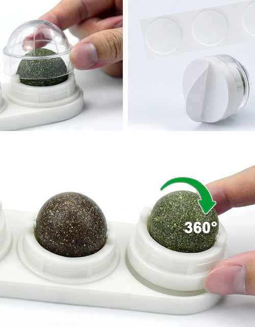 Load image into Gallery viewer, Catnip Cat Toys with 2 Candies, Catnip Wall Ball Toys for Indoor Cats, Rotatable Safe Healthy Edible Licking Balls for Kitty Playing, Kitten Chew Cleaning Teeth Treats Toys…
