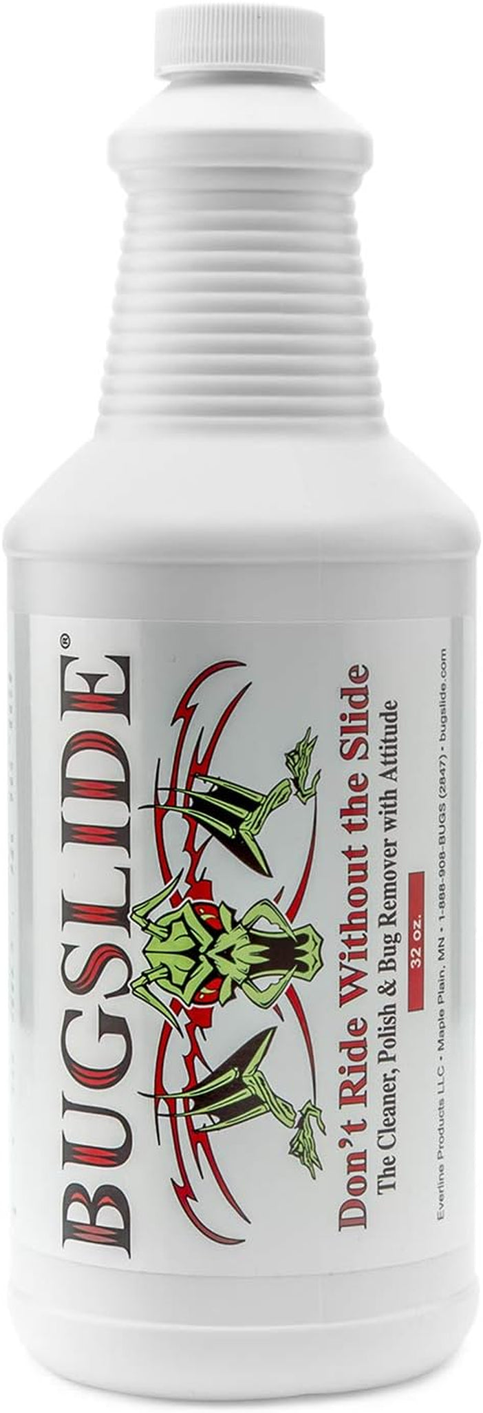 Bugslide Bug Remover – All Purpose Car Cleaner & Detailer Spray, for Vehicle Interior & Exterior Use, Shines, Degreases, Polishes, Wipes Away Bugs on Plastic, Metal,Glass, Windows, Mirrors, 32 Oz
