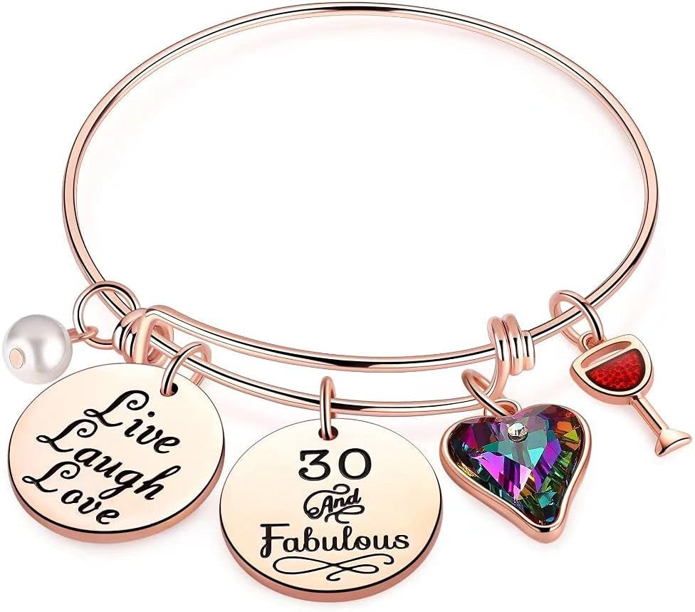 Ursteel Birthday Gifts for Women Girls Bracelet, Birthday Charm Bracelets 10Th 20Th 30Th 40Th 50Th 60Th 70Th 80Th 90Th Birthday Gift for Daughter, Sister, Friend, Teen Girls, Mom, Grandma