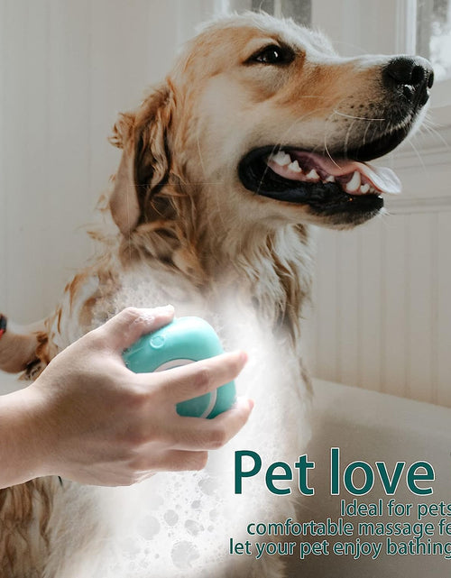 Load image into Gallery viewer, Dog Bath Brush, Pet Massage Brush Shampoo Dispenser, Soft Silicone Brush Rubber Bristle for Dogs and Cats Shower Grooming
