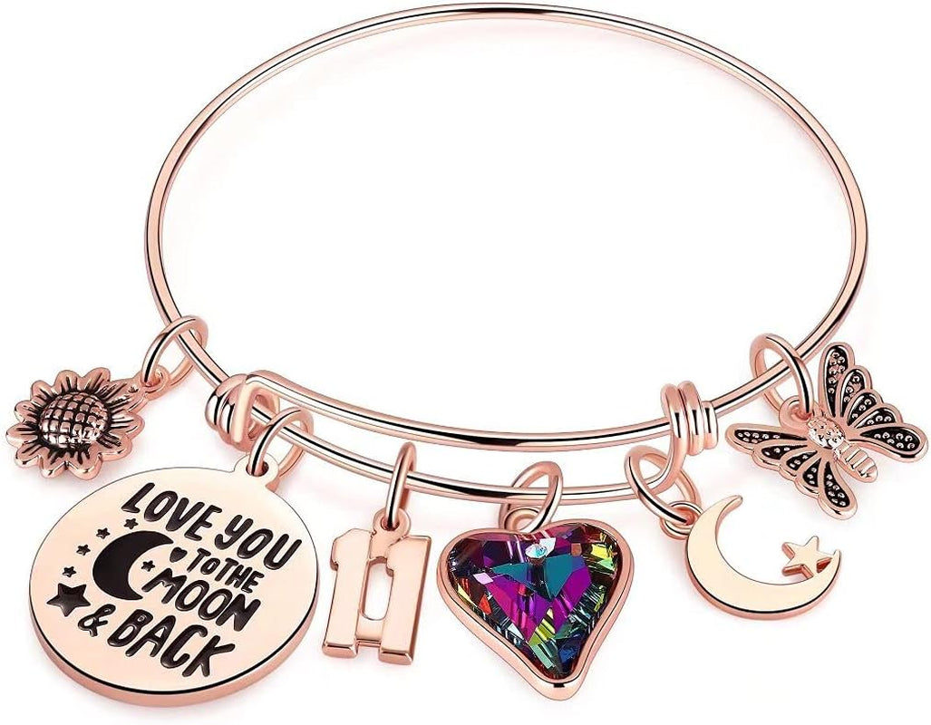 Ursteel Birthday Gifts for Women Girls Bracelet, Birthday Charm Bracelets 10Th 20Th 30Th 40Th 50Th 60Th 70Th 80Th 90Th Birthday Gift for Daughter, Sister, Friend, Teen Girls, Mom, Grandma