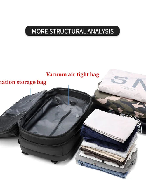 Load image into Gallery viewer, Travel Men 17 Inch Laptop Backpack Vacuum Compression Backpack Business Large Capacity School Backpack Expand Outdoor Backpack
