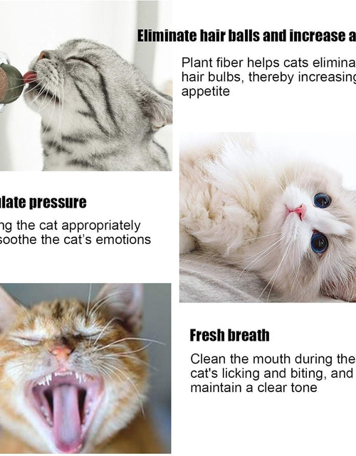 Load image into Gallery viewer, Catnip Cat Toys with 2 Candies, Catnip Wall Ball Toys for Indoor Cats, Rotatable Safe Healthy Edible Licking Balls for Kitty Playing, Kitten Chew Cleaning Teeth Treats Toys…

