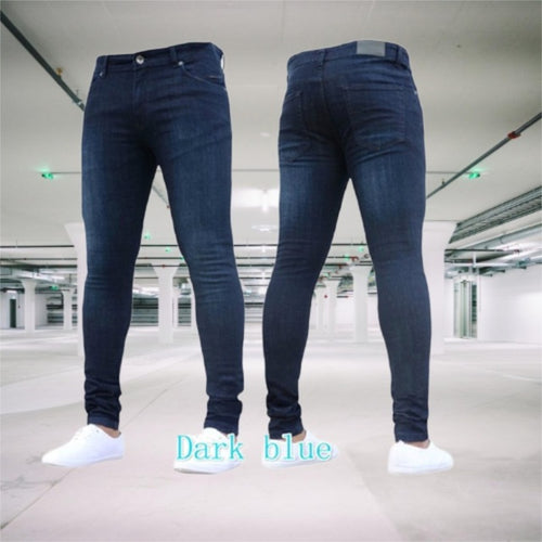 Load image into Gallery viewer, Men&#39;s Pants Retro Washing Zipper Stretch Jeans
