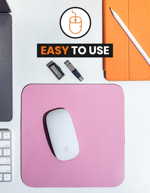 Load image into Gallery viewer, Pink Leather Mouse Pad (Genuine Leather), 9 X 9 Inch | Mouse Pads for Wireless Mouse | Cute Mouse Pad | Thick Mouse Pad | Leather Mouse Pad | Mouse Pad Pink
