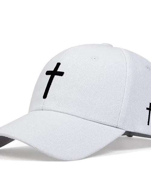 Load image into Gallery viewer, Unisex Cross Embroidery Snapback Baseball Caps Spring and Autumn Outdoor Adjustable Casual Hats Sunscreen Hat
