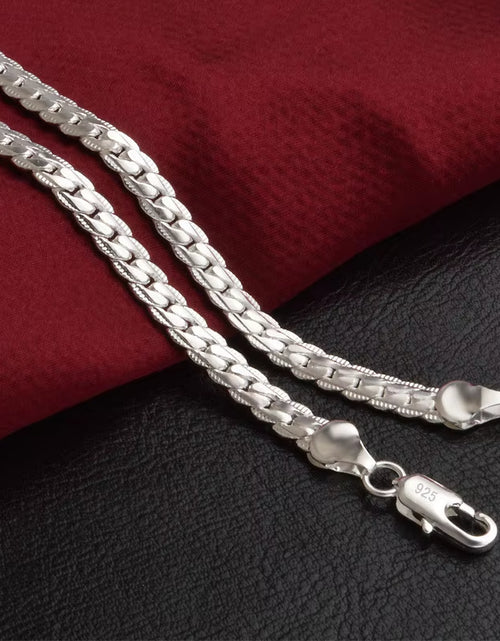 Load image into Gallery viewer, 20-60Cm 925 Sterling Silver Luxury Brand Design Noble Necklace Chain for Woman Men Fashion Wedding Engagement Jewelry Gifts
