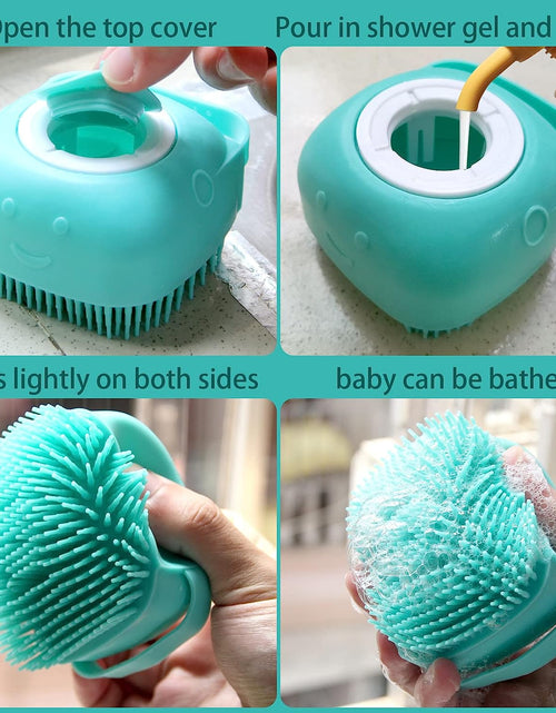 Load image into Gallery viewer, Dog Bath Brush, Pet Massage Brush Shampoo Dispenser, Soft Silicone Brush Rubber Bristle for Dogs and Cats Shower Grooming
