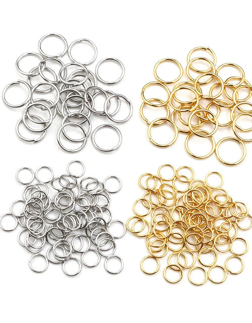 Load image into Gallery viewer, 200Pcs 3/4/5/6/7/8/10Mm Stainless Steel Gold Color Split Jump Rings DIY Jewelry Findings Open Single Loops for Jewelry Making
