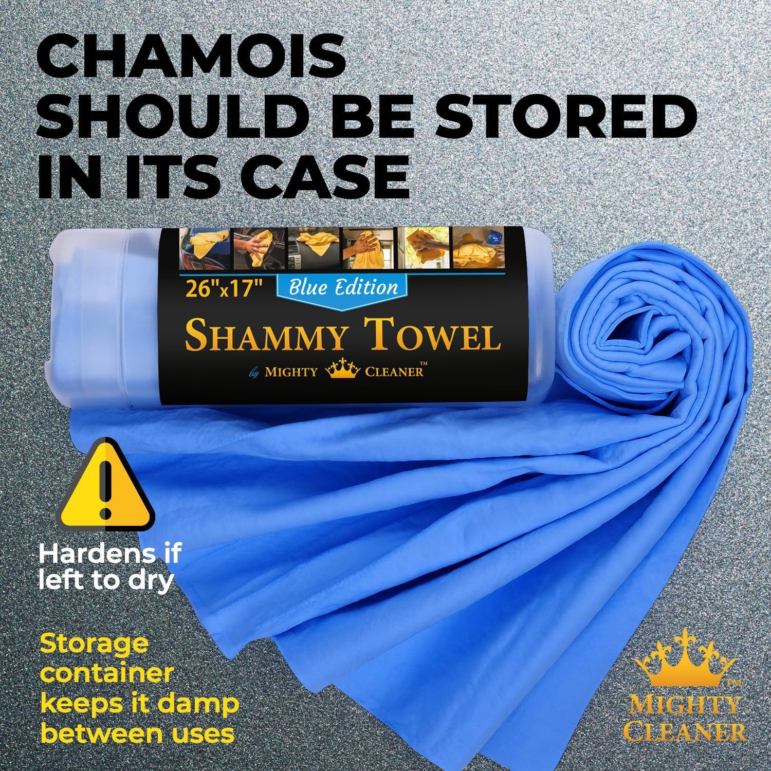 Premium Shammy Cloth for Car Drying - 26”X17” - Super Absorbent Chamois Towel for Car - Scratch-Free, Reusable & Soft