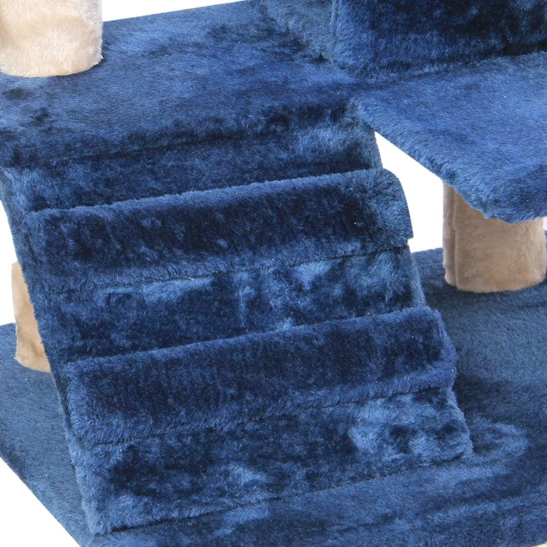 CUPETS Cat Tree Flannelette Cat Climber Pet Condo Furniture Multi-Level Activity Tree with Sisal Scratching Posts Suitable for Cats and Kittens 51 Inches High Blue