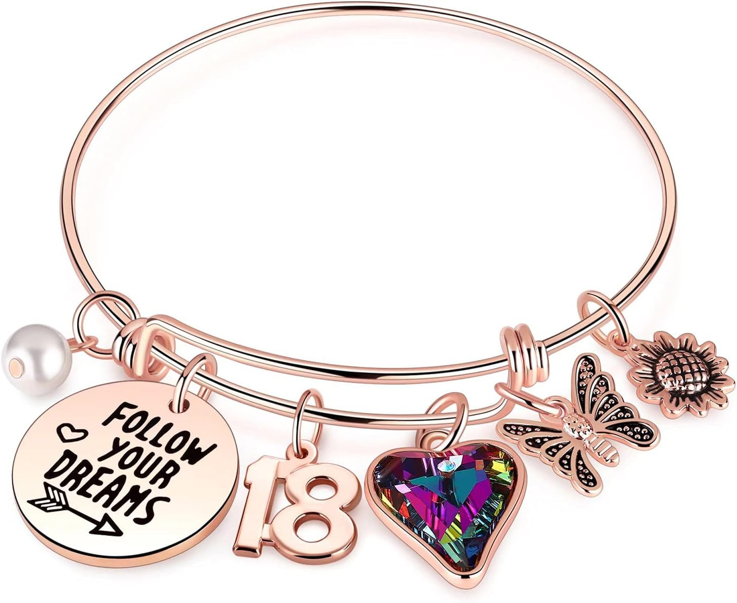 Ursteel Birthday Gifts for Women Girls Bracelet, Birthday Charm Bracelets 10Th 20Th 30Th 40Th 50Th 60Th 70Th 80Th 90Th Birthday Gift for Daughter, Sister, Friend, Teen Girls, Mom, Grandma