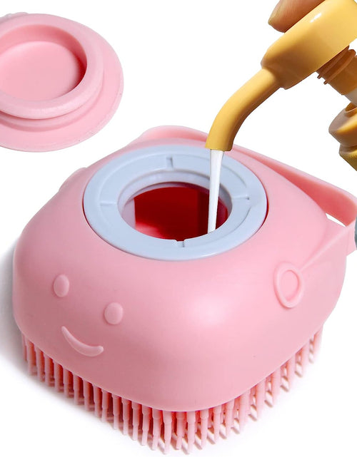 Load image into Gallery viewer, Dog Bath Brush, Pet Massage Brush Shampoo Dispenser, Soft Silicone Brush Rubber Bristle for Dogs and Cats Shower Grooming
