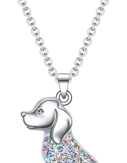 Load image into Gallery viewer, Luomart Girls Cat Birthstone Necklace Gifts for Women,Kitty Cats Dog Pendant Necklaces Jewelry for Cat Lovers
