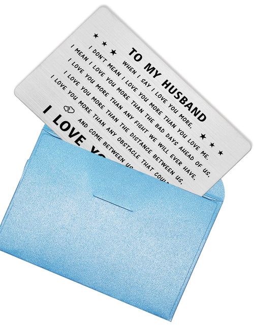 Load image into Gallery viewer, to My Husband Wallet Card, I Love You Gifts for Him Husband, Husband Birthday Card from Wife, Valentines, Fathers Day
