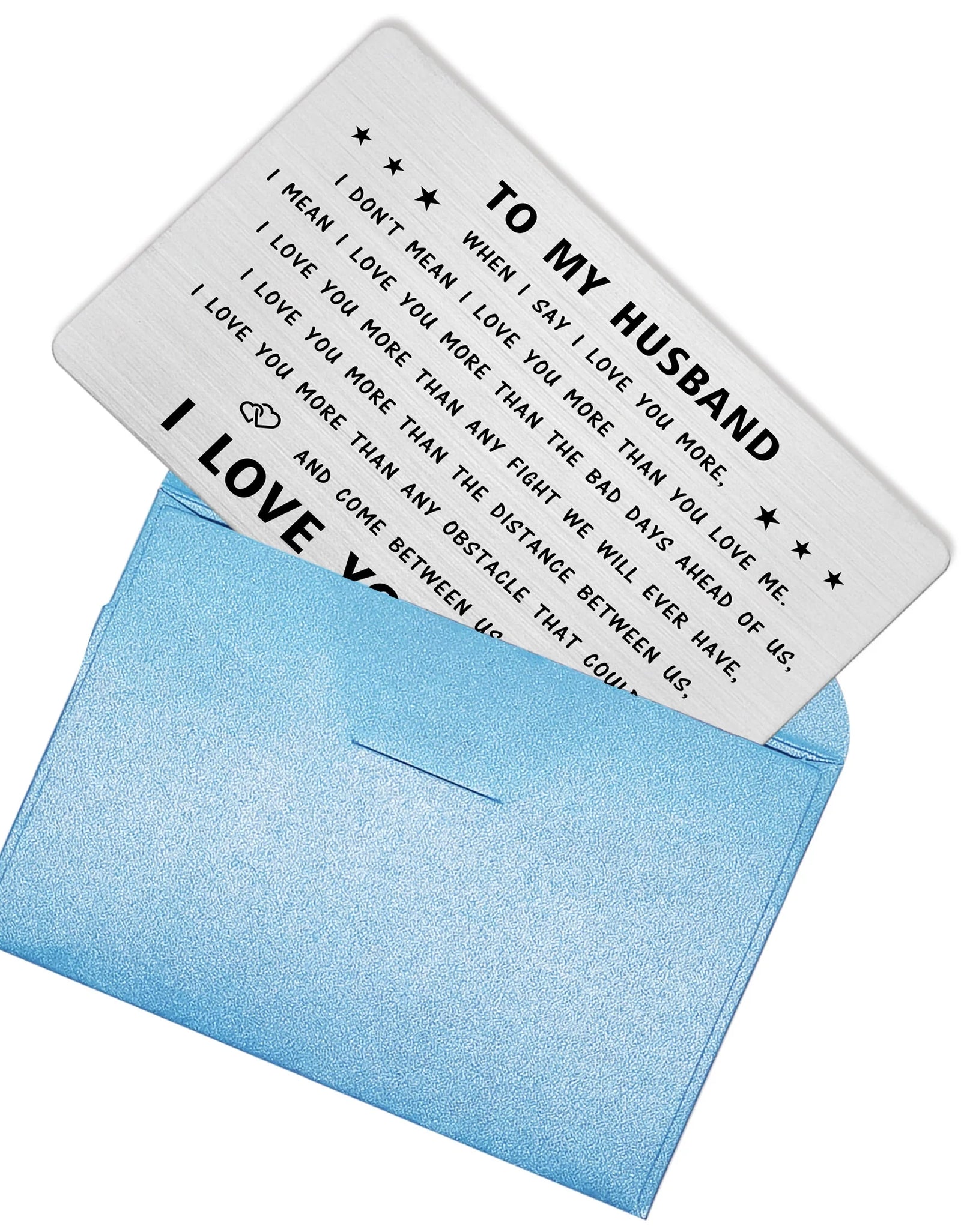 to My Husband Wallet Card, I Love You Gifts for Him Husband, Husband Birthday Card from Wife, Valentines, Fathers Day