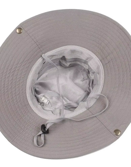 Load image into Gallery viewer, Summer Men Bucket Hat Outdoor UV Protection Wide Brim Panama Safari Hunting Hiking Hat Mesh Fisherman Hat Beach Sunscreen Cap
