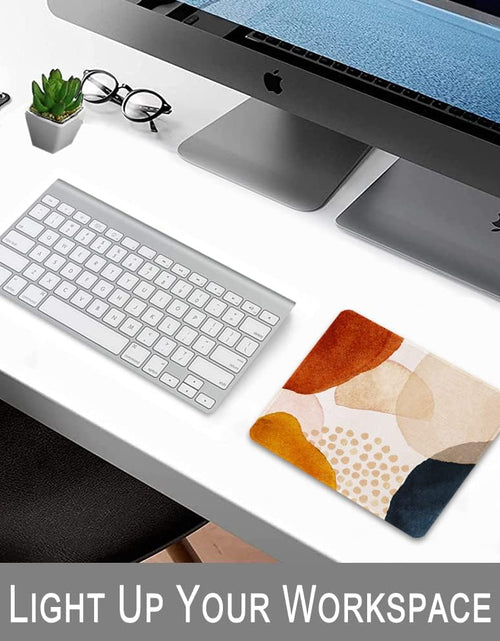 Load image into Gallery viewer, BOSOBO Mouse Pad, Square Anti-Slip Rubber Gaming Mousepad, Premium-Textured &amp; Waterproof Mouse Mat with Stitched Edges, Cute Office Mouse Pads for Women Men Laptop, 10&quot; X 8&quot;, Abstract Art Stones
