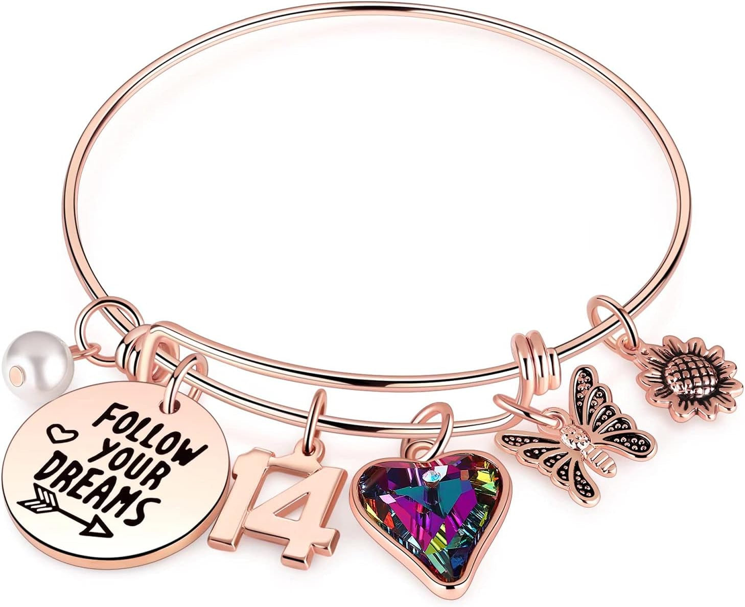 Ursteel Birthday Gifts for Women Girls Bracelet, Birthday Charm Bracelets 10Th 20Th 30Th 40Th 50Th 60Th 70Th 80Th 90Th Birthday Gift for Daughter, Sister, Friend, Teen Girls, Mom, Grandma