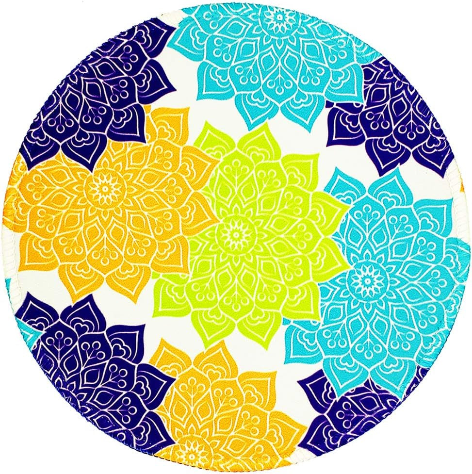 BOSOBO Mouse Pad, Square Anti-Slip Rubber Gaming Mousepad, Premium-Textured & Waterproof Mouse Mat with Stitched Edges, Cute Office Mouse Pads for Women Men Laptop, 10" X 8", Abstract Art Stones
