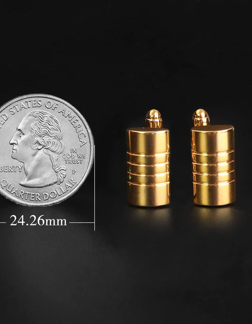 Load image into Gallery viewer, Cufflinks for Men, 316L Stainless Steel Tuxedo Shirt Cuff Links Shirt Accessories Unique Business Groom Wedding Black Silver Gold Jewelry for Son, Father, Husband, Boyfriend
