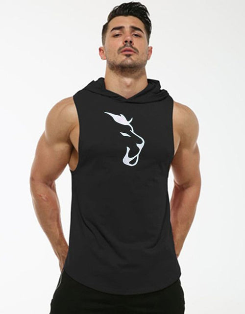 Load image into Gallery viewer, Hooded Sleeveless Vest Men&#39;s Fitness
