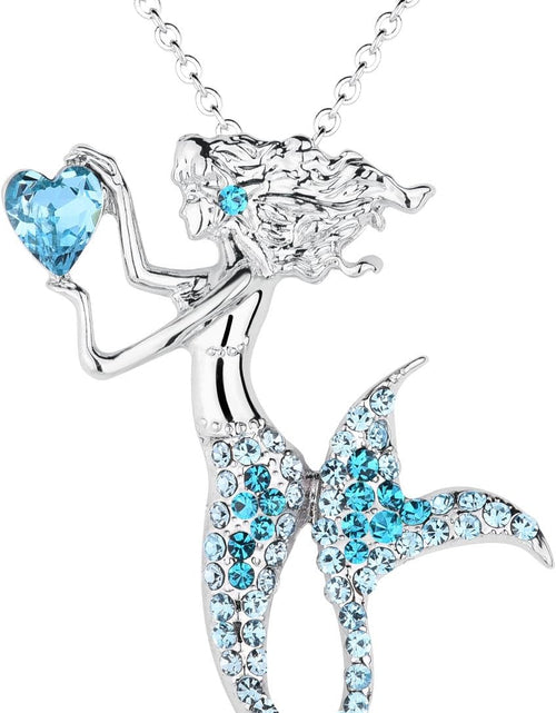 Load image into Gallery viewer, Luomart Fashion Mermaid Birthstone Necklace Jewelry White Gold Plated Austrian Crystal Pendant Gifts for Women
