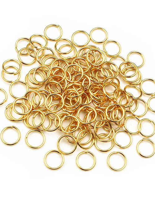 Load image into Gallery viewer, 200Pcs 3/4/5/6/7/8/10Mm Stainless Steel Gold Color Split Jump Rings DIY Jewelry Findings Open Single Loops for Jewelry Making
