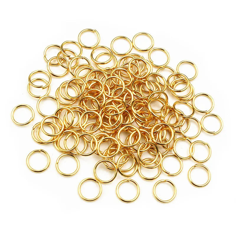 200Pcs 3/4/5/6/7/8/10Mm Stainless Steel Gold Color Split Jump Rings DIY Jewelry Findings Open Single Loops for Jewelry Making
