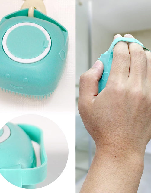 Load image into Gallery viewer, Dog Bath Brush, Pet Massage Brush Shampoo Dispenser, Soft Silicone Brush Rubber Bristle for Dogs and Cats Shower Grooming
