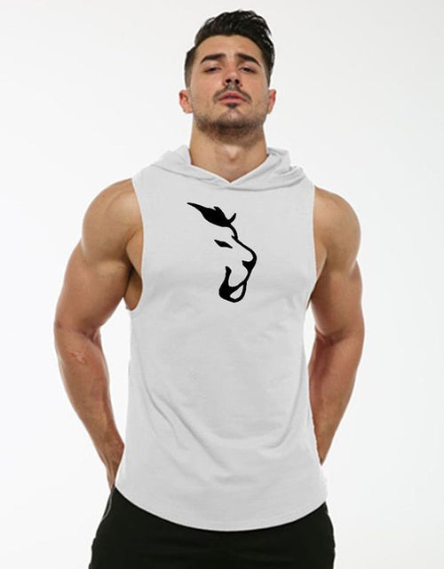 Load image into Gallery viewer, Hooded Sleeveless Vest Men&#39;s Fitness
