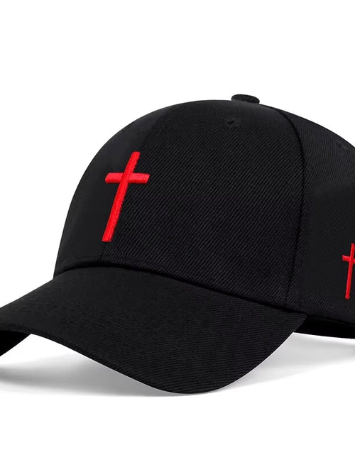 Load image into Gallery viewer, Unisex Cross Embroidery Snapback Baseball Caps Spring and Autumn Outdoor Adjustable Casual Hats Sunscreen Hat
