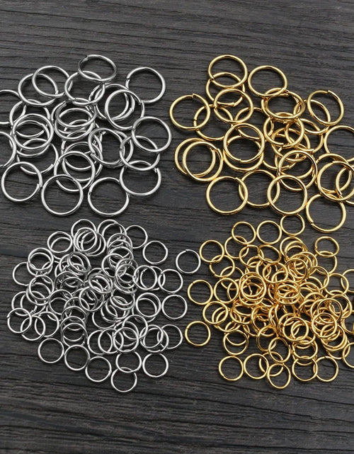 Load image into Gallery viewer, 200Pcs 3/4/5/6/7/8/10Mm Stainless Steel Gold Color Split Jump Rings DIY Jewelry Findings Open Single Loops for Jewelry Making

